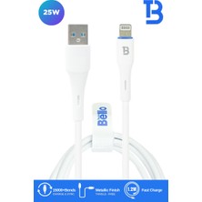 Bello BA-01 USB Lightning Hızlı Şarj Data Kablosu 25W 1.2m