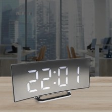 Xiaoba2 Yeşil LED Kavisli Dijital Çalar Saat Yatak Odası Için 2 Seviye Parlaklık Ayarı Sıcaklık Erteleme Masa Saati 12/24H Gece Modu Saati (Yurt Dışından)