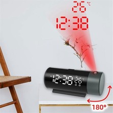 Xiaoba2 Çift Alarm ve Sıcaklık Projeksiyonlu Çok Işlevli USB Projeksiyonlu Çalar Saat Telefon Şarjı Için USB Şarj Cihazı (Yurt Dışından)