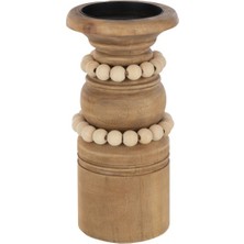 Laromita Decoration Pıla Ahşap Mumluk Naturel / S
