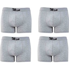 KYC Shopping Pamuklu Likralı 4 Lü Paket Gri Premium Penye Esnek Kaliteli Kumaş Boxer Baksır