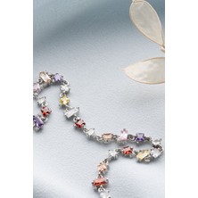 Silvano Jewelry 925 Ayar Gümüş Renkli Baget Taşlı Bileklik