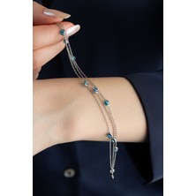 Silvano Jewelry Kadın 925 Ayar Gümüş Nazarlı Bileklik