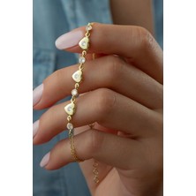 Silvano Jewelry 925 Ayar Gümüş Üçlü Kalp Bileklik
