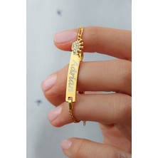 Silvano Jewelry 925 Ayar Gümüş Taçlı Isimli Çocuk Bileklik