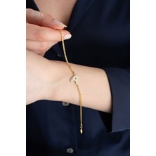 Silvano Jewelry 925 Ayar Gümüş Zirkon Taşlı Harf Bileklik