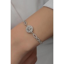 Silvano Jewelry Kadın 925 Ayar Gümüş Baget Taşlı Bileklik