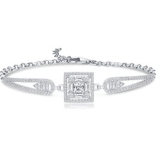 Silvano Jewelry 925 Ayar Gümüş Baget Taşlı Bileklik