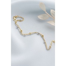 Silvano Jewelry 925 Ayar Gümüş Çift Renk Dorika Bileklik