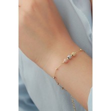 Silvano Jewelry 925 Ayar Gümüş Bileklik 3 Renkli Dorika Kadın Kullanımı İçin Şık Tasarım