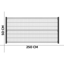 KONAK TEL ÇİT SİSTEMLERİ PANEL ÇİT TAKIM (1 ADET PANEL ÇİT TELİ 50X250 CM + 1 ADET PANEL ÇİT DİREĞİ 50 CM)