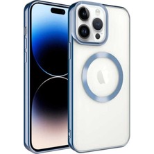 ZORE Apple iPhone 14 Pro Max Uyumlu Kılıf Magsafe Wireless Şarj Özellikli Zore Setro Silikon, Mavi