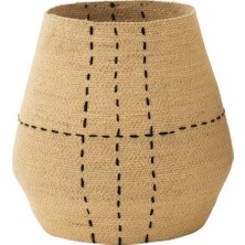 Laromita Decoration Dikiş Detaylı Rattan Sepet / S