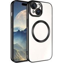 ZORE Apple iPhone 15 Uyumlu Kılıf Magsafe Wireless Şarj Özellikli Zore Setro Silikon, Siyah