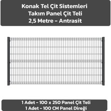 KONAK TEL ÇİT SİSTEMLERİ PANEL TAKIM (1 ADET PANEL ÇİT TELİ 100X250 CM + 1 ADET PANEL ÇİT DİREĞİ 100 CM)