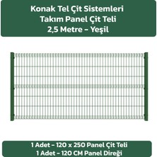 KONAK TEL ÇİT SİSTEMLERİ PANEL ÇİT TAKIM (1 ADET PANEL ÇİT TELİ 120X250 CM + 1 ADET PANEL ÇİT DİREĞİ 120 CM)