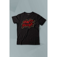 Kendim Seçtim Kısa Kollu Çocuk Tişört Daft Punk Logo Homework Albüm Müzik Siyah Baskılı T-Shirt