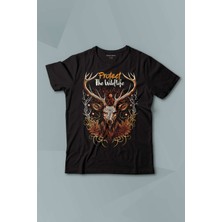 Kendim Seçtim Kısa Kollu Çocuk Tişört Protect The Wildlife The Deer Nature Outdoor Doğa Geyik