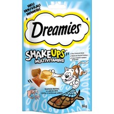 Dreamies Shakeups Multivitaminli Deniz Ürünleri Kedi Ödül Maması 55 gr