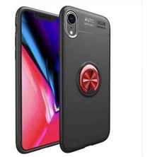 ZORE Apple iPhone Xr Uyumlu Kılıf Zore Ravel Silikon Kapak, Siyah-Kırmızı