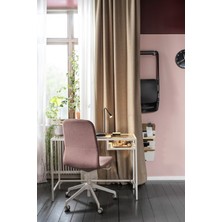 Tolia Home Modern Beyaz Renk Metal Iskeletli Temper Camlı Laptop Çalışma Masası Makyaj Masası