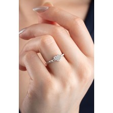 Silvano Jewelry 925 Ayar Gümüş Zirkon Taşlı Kalp Yüzük