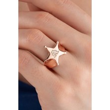 Silvano Jewelry 925 Ayar Gümüş Yıldızlı Harf Yüzük
