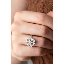 Silvano Jewelry 925 Ayar Dönen Kartanesi Gümüş Yüzük