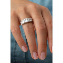 Silvano Jewelry 925 Ayar Gümüş Beştaş Elegant Yüzük