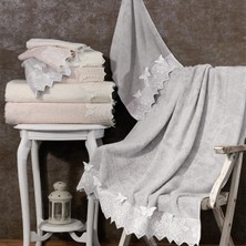 Nazik Home Katre 3 Boyutlu Kelebek Nakışlı Vücut Havlusu (90 x 150 Cm)