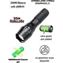 KM-108 Metal El Feneri, Ultra Güçlü El Feneri, Cree T6 LED 5000 Lümen