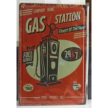 Dianomi Kabartmalı Plaka Metal 30/20 cm Gas Station Temalı