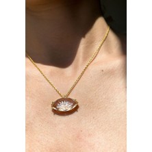 Glamie Jewelry 925 Ayar Gold Kaplamalı Göz Gümüş Kolye