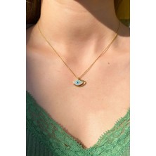 Glamie Jewelry 925 Ayar Gold Kaplamalı Göz Gümüş Kolye