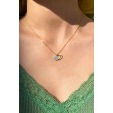 Glamie Jewelry 925 Ayar Gold Kaplamalı Göz Gümüş Kolye