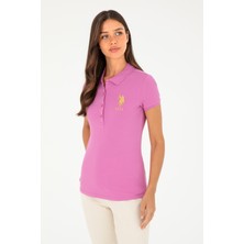 U.S. Polo Assn. Kadın Pembe Basic Polo Yaka Tişört 50280071-VR037
