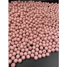 Hedef Bijuteri 100GR Opak Yuvarlak Açık Pembe Renk 10MM Top Model Akrilik Boncuk,çanta Boncuğu (~ 175 Adet)