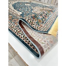 İpek Mavi Etnik Desen 6 m2 Halı
