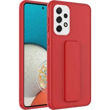 ZORE Samsung Galaxy A72 Uyumlu Kılıf Zore Qstand Kapak, Kırmızı