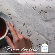 Mutlu Land Carmen Pvc Masa Örtüsü Kenar Dantel Krem - Mor