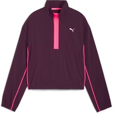 Puma Run For Her Kadın Ceket Mor Renkli Spor 1/2 Zip Kesim Kalıbı M Modeli
