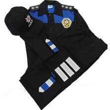 Uğur Böceği Çocuk Mavi Çocuk Polis Takımı Kostümü 5 Yaş Erkek Çocuk İçin Şık Montlu
