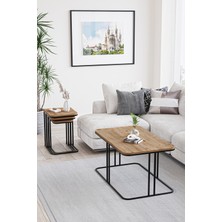 Lyon Orta Sehpa Siyah Metal - Atlantik Çam Tabla