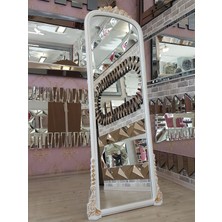 Ayna Denizi Matmazel White Gold Model Beyaz Altın Renk Dekoratif Ayaklı Boy Aynası