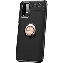 ZORE Xiaomi Redmi Note 9 4g Uyumlu Kılıf Ravel Silikon Kapak, Siyah-Rose Gold