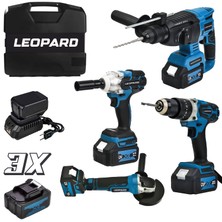 Leopard Alman 798 Vf Profesyonel 4 Lü Set Şarjlı Hilti - Spral Taşlama - Somun Sıkma- Darbeli Vidalama