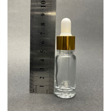 Juniberry 7 Adet 10ML Cam Şeffaf Gold Kapaklı Beyaz Cam Damlalıklı Boş Çok Amaçlı Yağ Esans Şişesi 7X10ML