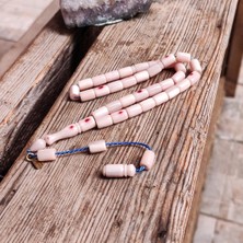 Vip Kehribar 7X11 mm Kesme Beyaz Kanayan Baga Tesbih - Ebu Sırr Usta Imzalı Katalin Tespih