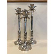 Plus Home 3'lü Palmiye Modeli Dekoratif Mumluk