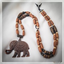 Z Jewelry Art Galeuga - El Yapımı Etnik Otantik Bohem Kadın Erkek Fil Kolye